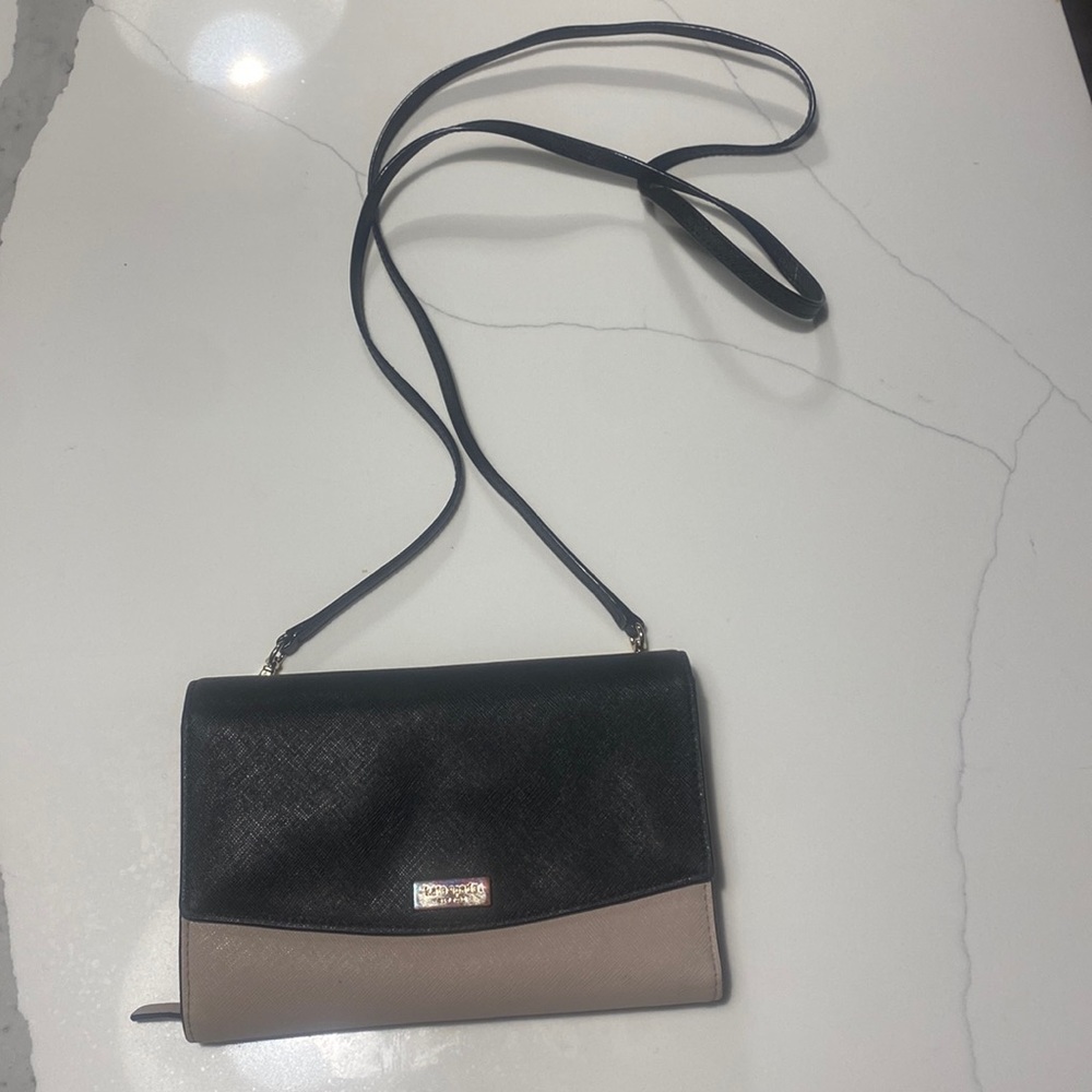 Two toned kate spade crossbody wallet - small